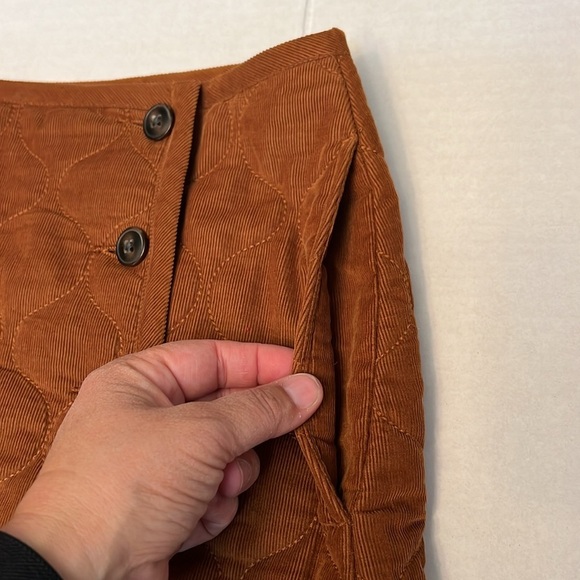 MADEWELL BROWN QUILTED COTTON  MINI SKIRT 10 - Picture 14 of 16
